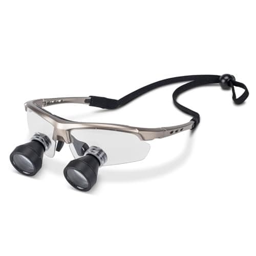 Practicon TTL Easy Size 2.5X Loupes Kit, Measure and Size Through The Lens Loupes, Silver Frame