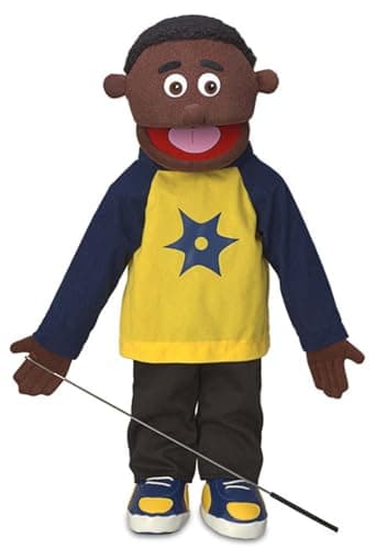 25 Jordan Black Boy Full Body Ventriloquist Style Puppet