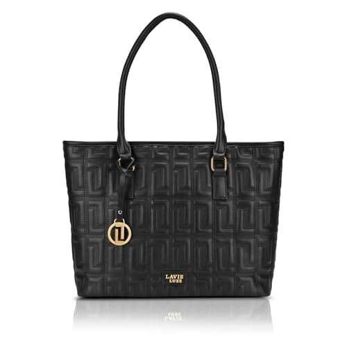 Lavie Luxe Women's Jerry 25 Large Solid Quilted Tote Bag for Women | Tote Bag for Work | Ladies purse | Stylish Shoulder Bag | Ladies Gift