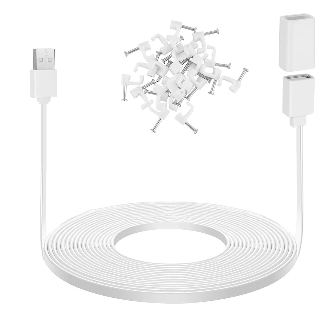 UYODM 20Ft/6M USB Extension Cable Compatible with WYZE Cam V3/V4/V2,Wyze Cam OG, WYZE Cam Pan V3/V3 Pro/ V2, IPX7 Waterproof Extension Charging Cable Power Your WYZE Cam Continuously - White