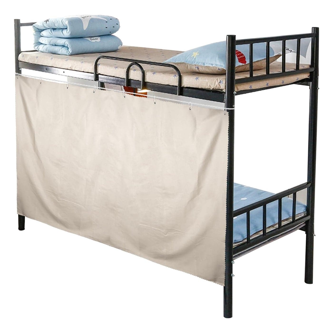 Mocarly Dorm Single Twin Bunk Bed Tents Drapes Dustproof Blackout Underbed Cloth Bed Privacy Curtains