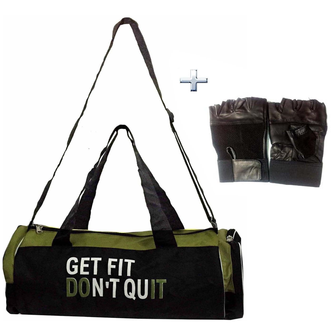 Combo Protoner Gym Bag Get Fit Dont Quit with Gloves