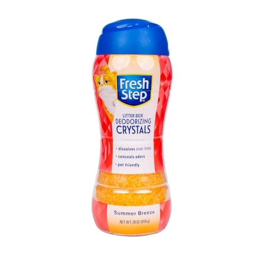 Fresh Step Cat Litter Crystals Deodorizer, Non Toxic Odor Neutralizing Crystals for Litter Boxes that Help Control Smells and Keep Home Areas Fresh, Summer Breeze Scent, 30 Ounce
