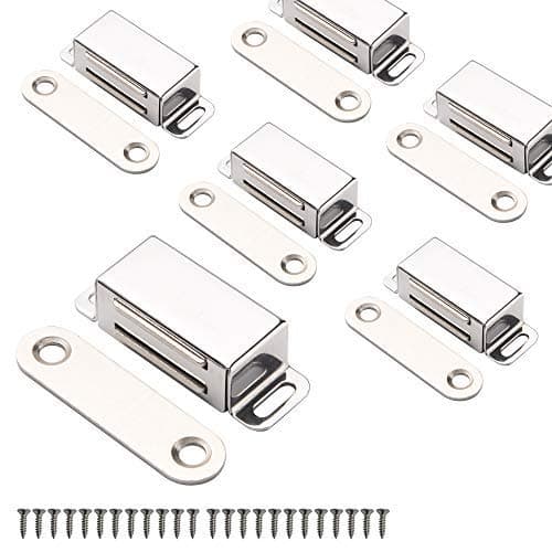 Mousike Cabinet Magnets Magnetic Door Catch Stainless Steel Door Magnet for Kitchen Bathroom Cupboard Wardrobe Closet Closures Cabinet Door Drawer Latch 20 lbs6Pack