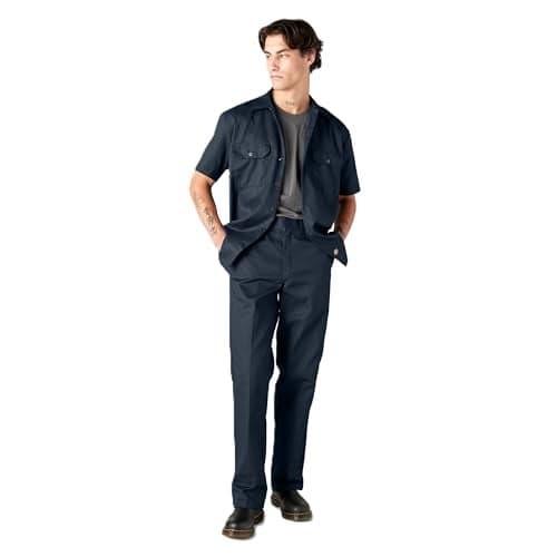 Dickies Short Sleeve Work Shirt, Navy, 2X