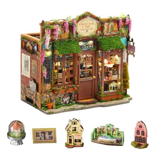 DIY Dollhouse Miniature Kit Mini Fairy Tale Shop Puzzle Model 124 Scale Dolls House Store Furniture Accessories and LED Lights Kid Boy Girl Birthday