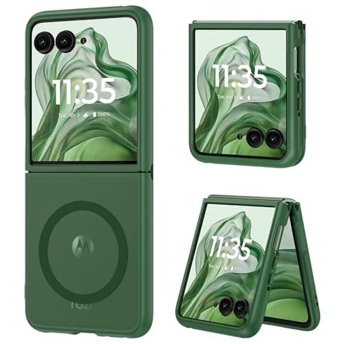 DUEDUE for Motorola Razr Plus 2025/2024 Case, Moto Razr 50 Ultra 5G Case Magnetic, Protective Cover Shockproof Phone Case for Motorola Razr+ Plus 2025/2024/Moto Razr 50 Ultra 5G 6.9", Green