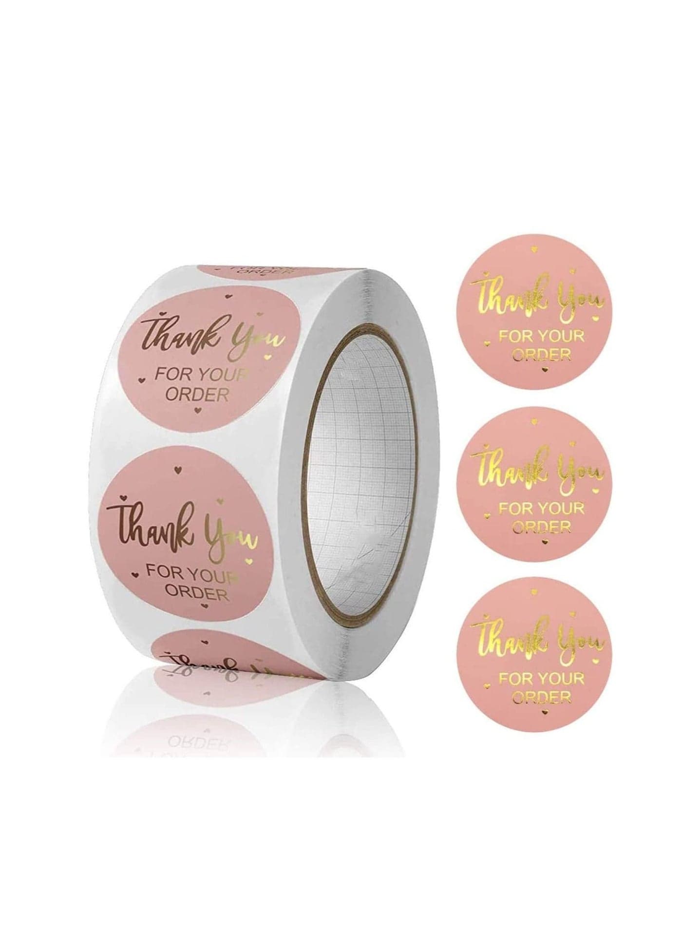 Thank You Sticker Heart Shape, Designs Stickers, Roll 1 Inch Gold Foil Stickers Label for Business Packaging, Packages, Gifts, Wedding, Birthdays, Giveaways, Small Business(300pcs/roll)