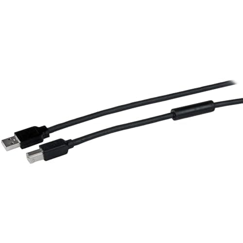 StarTechcom 15m 50 ft Active USB 20 A to B Cable Long 15 m USB Cable 50 ft USB Printer Cable 1x USB A M 1x USB B M Black TAA USB2HAB50AC