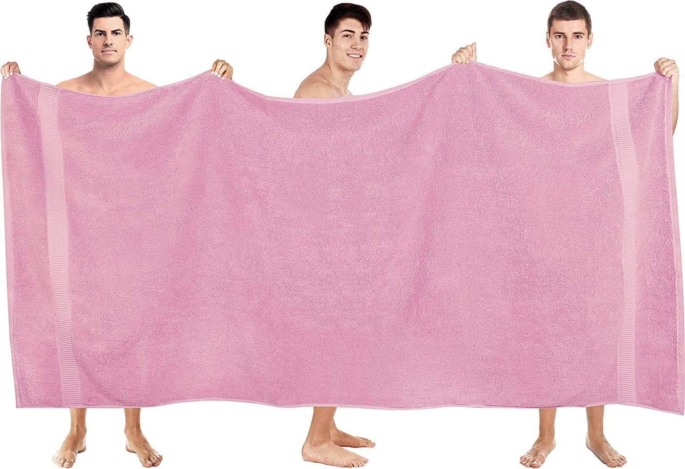 TIQH 600 GSM 100% Cotton Highly Absorbent and Quick Dry Extra Large Bath/Beach Towel/Jumbo Bath Sheet (36x72 Inches, Pink)