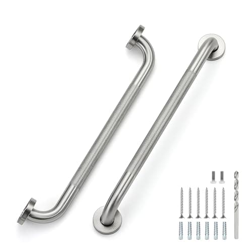 18 Inch Grab Bars for Shower Stainless Steel Safety Handicap Grab Bars for Bathroom AntiSlip Shower Handle Wall Mounted 2 Pack Brushed Nickel