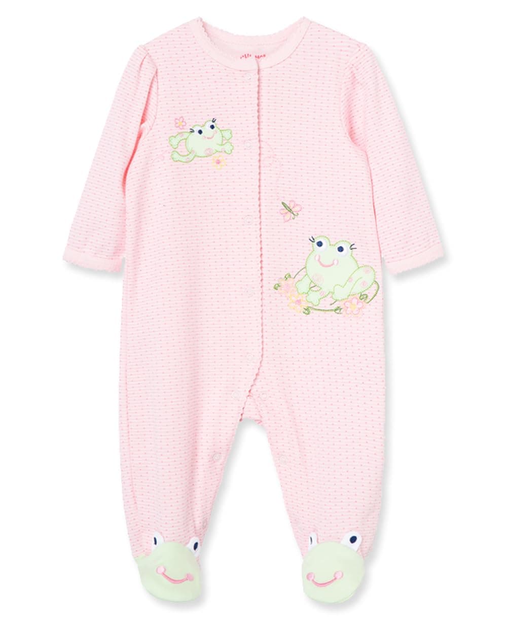 Little Me baby girls infant and toddler bodysuit footies, Pink, 3 Months US