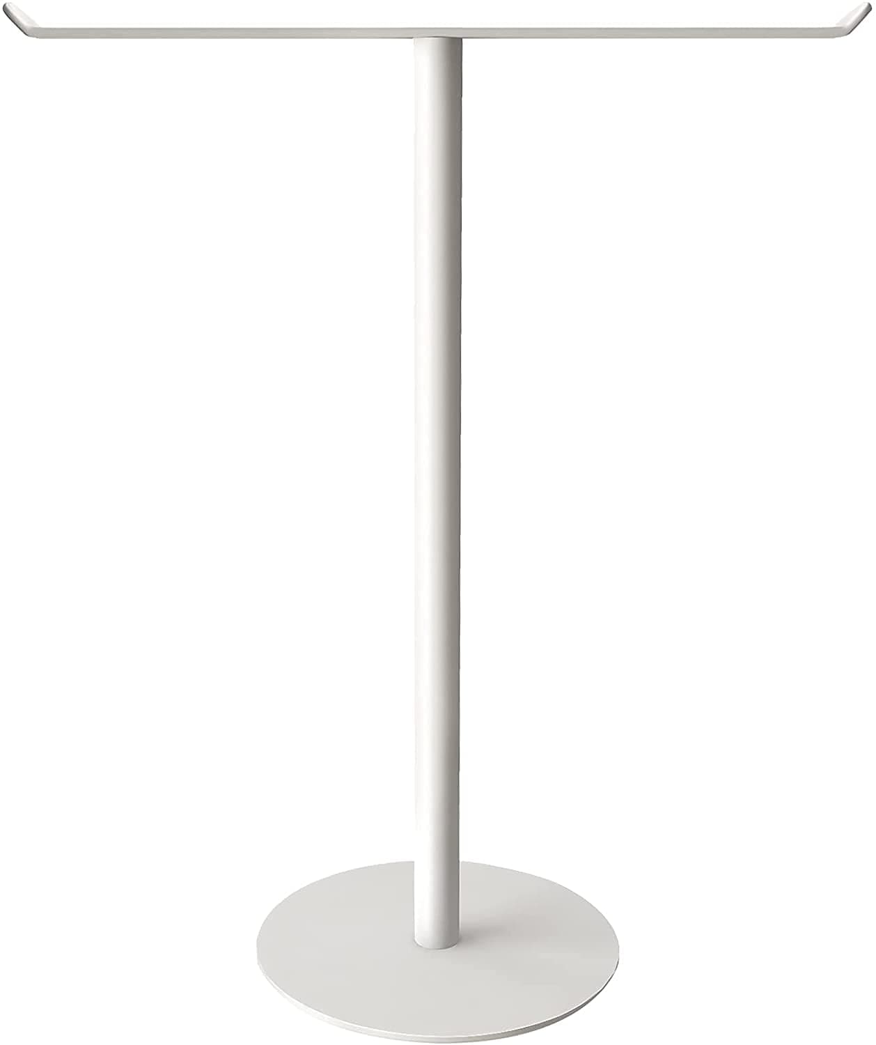 INDIAN DECOR 28008 Bath Hand Towel Holder Standing, T-Shape Stainless Steel Towel Rack for Bathroom Vanity Kitchen Countertop, Modern Towel Bar Stand (White)