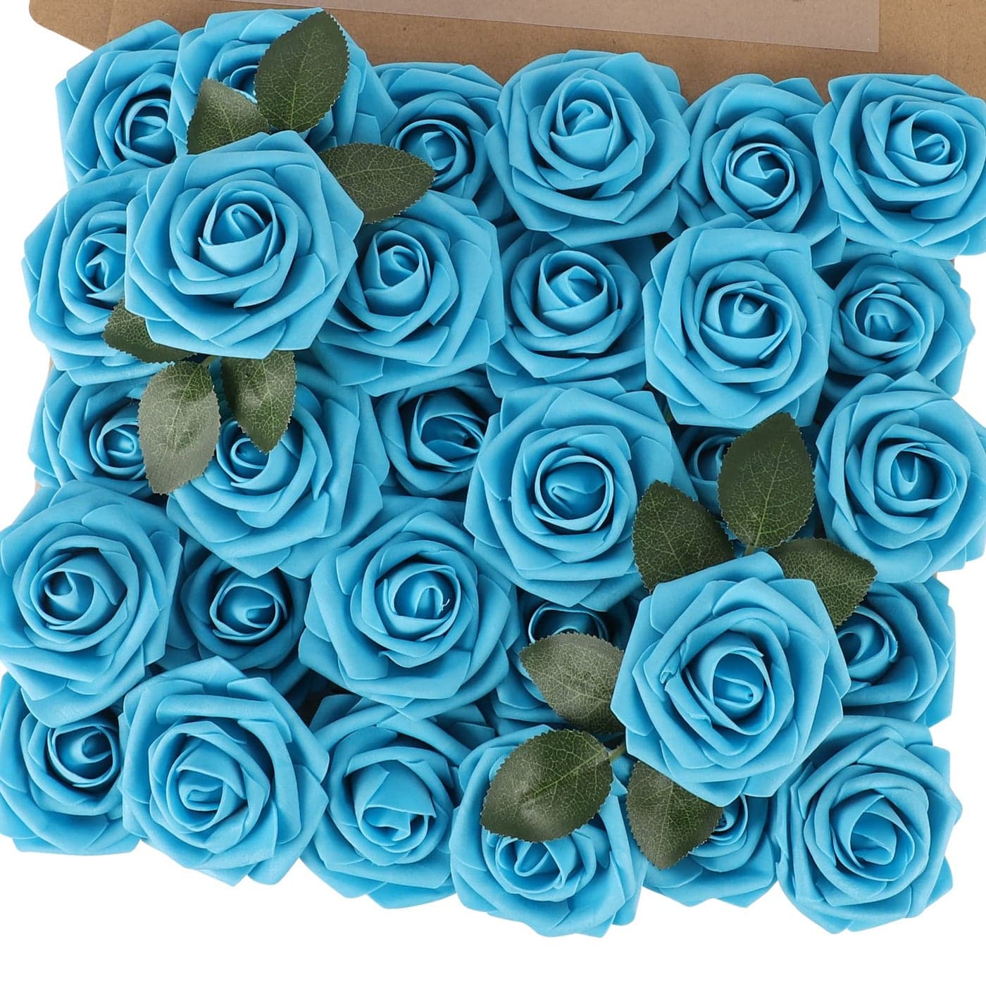MACTING Artificial Flower Roses 30PCS Real Touch Fake Foam Roses with Stem Fake Flowers for DIY Wedding Bridal Bouquets Party Baby Shower Home Indoor Outdoor Spring Mothers Day DecorDark Teal Blue