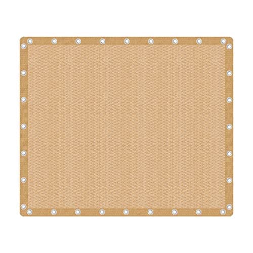 VICLLAX 90% Shade Fabric Sun Shade Cloth with Reinforced Grommets, Outdoor Sun Screen Fabric for Outdoor Patio Garden Pergola Cover Canopy 10x12 FT, Wheat