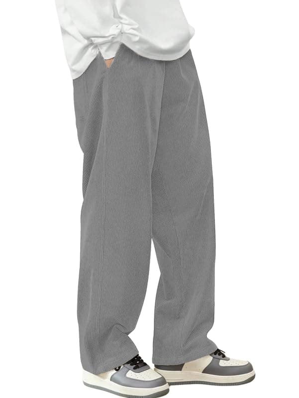 SMOWKLY Men's Premium Cotton Blend Relaxed Fit Stretchable & Comfortable Sweatpant Trouser | Flexible Elastic Waist with Drawstring Lower for man |Pant for Causal & Formal Wear |Gym Joggers Grey