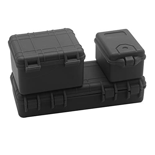 ShareGoo RC Car Simulation Luggage Case Decoration Safety Equipment Cases Storage Compatible with Traxxas TRX4 Axial Crawler SCX10 90046 CC01 D90 RedCat HSP 90046 110 Rock Crawler Car Truck Black