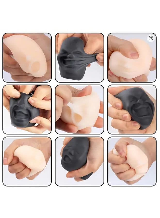 Funny White Ultra Soft TPR Emotion Face Squeeze Sensory Fidget Toy