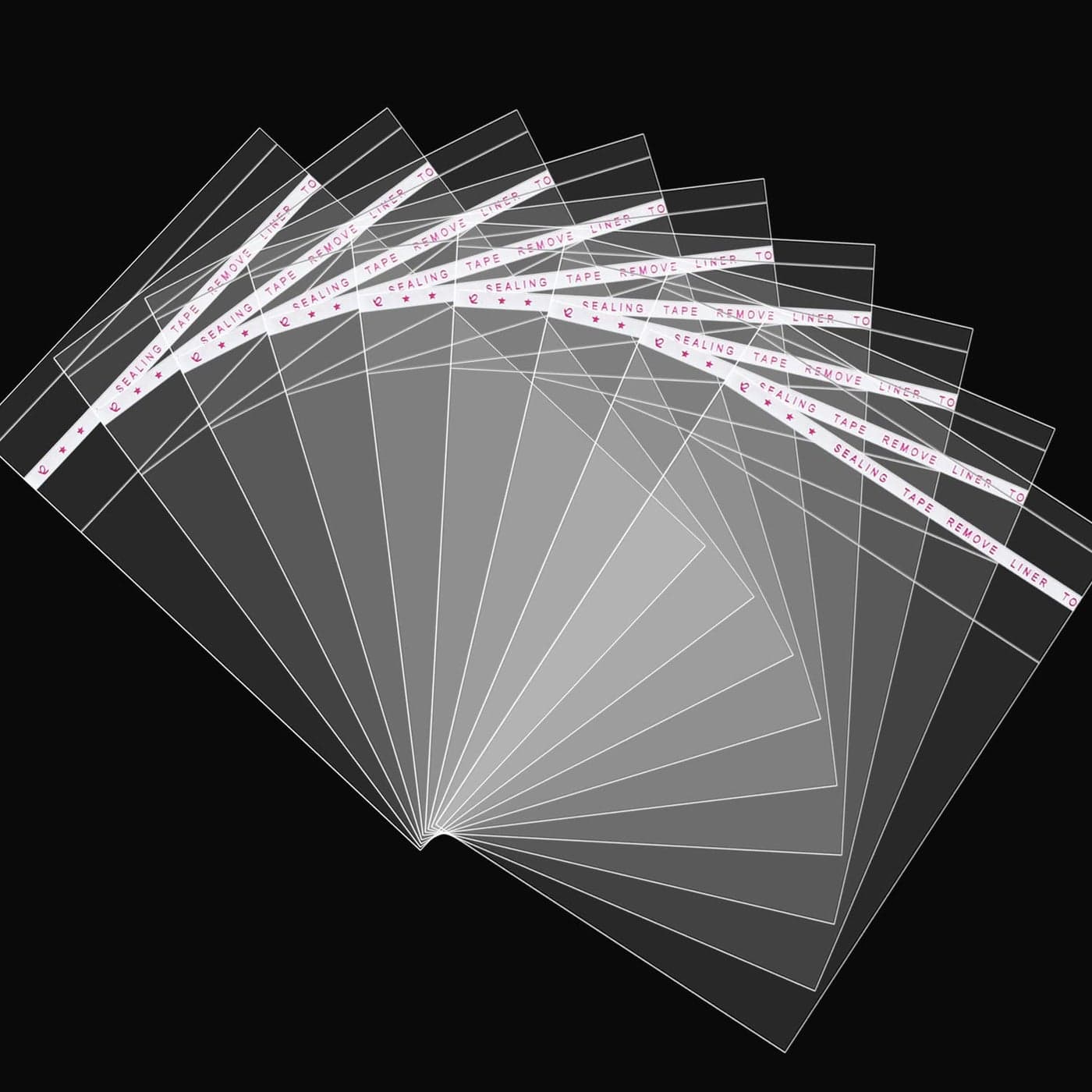 QINGZHE 240Pcs Clear Self Sealing Cellophane Bag 4x6 Inches 14 Mils Clear Plastic Bags Reusable Self Adhesive Cello OPP Bag for Candy Bakery Cookie Bags Treat Jewelry Cards