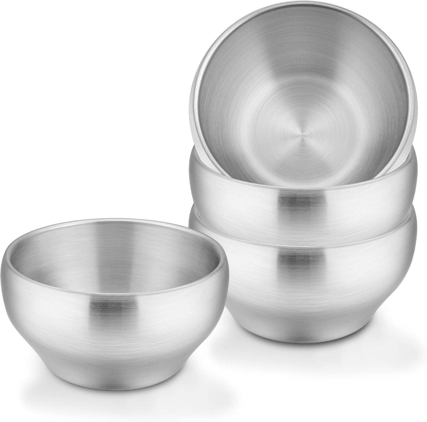 LIANYU Stainless Steel Bowls for Kids 4 Pack Children Toddler Bowls 12oz Doublewalled Insulated Metal Baby Toddler Feeding Dinnerware Dishwasher Safe