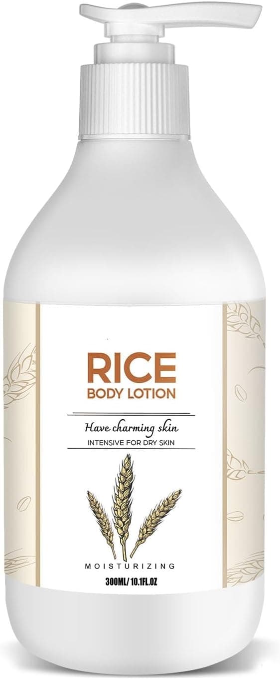 Rice Body Lotion for Dry Skin Body Moisturizer for Women Long Lasting Lightweight Daily Moisturizing Cream for Deep Hydration Silky Smooth Skin Care Gentle Improve Skin Texture