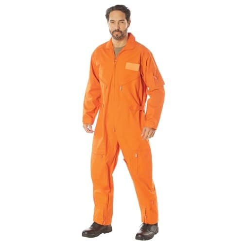 Rothco Flightsuit – Mens Pilot Coveralls – Costume Cosplay Jumpsuit, Orange - 2XL