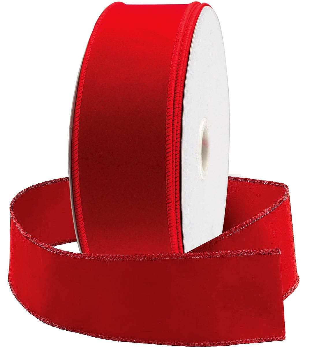 Red Velvet Ribbon Wired 25 Inch Wide X 30 Yards Long Wire Edge Trim Christmas Tree Ribbons for Gift Wrapping Indoor Outdoor Bows Xmas Trees Decoration Trimmings Gifts Wreaths Home Decor Tree Topper