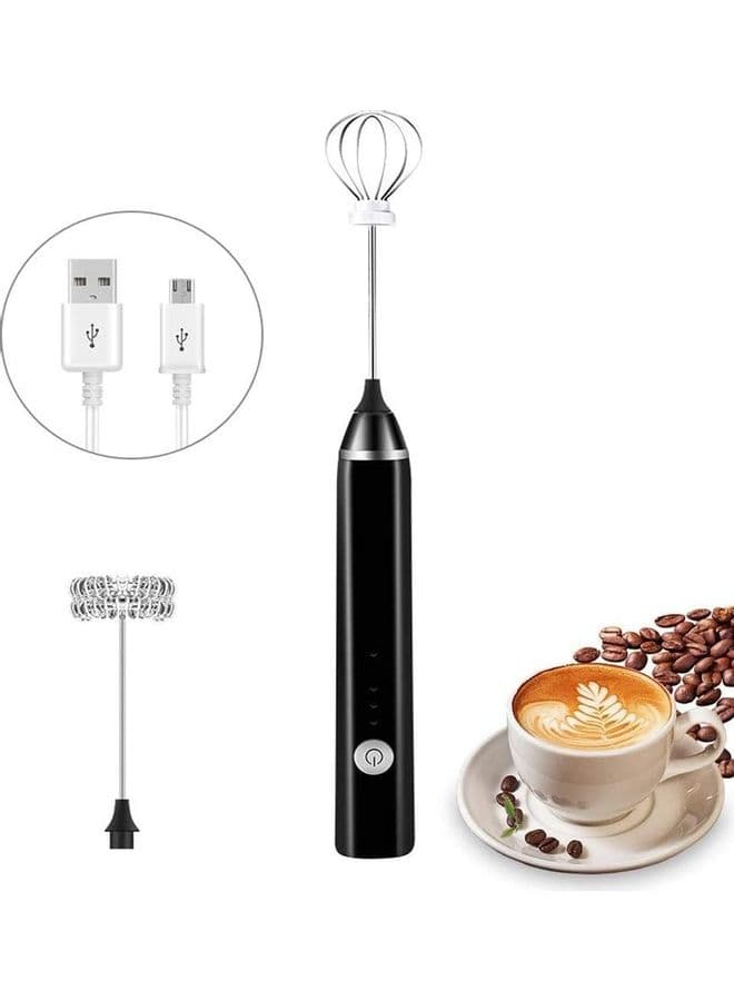 Handheld Electric Foam Maker And Whisk Set Black/Silver