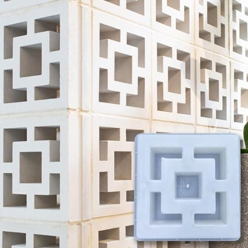 LCMOLDS Plastic Concrete Forms Breeze Brick Molds Double Square Design for Garden Wall Decor
