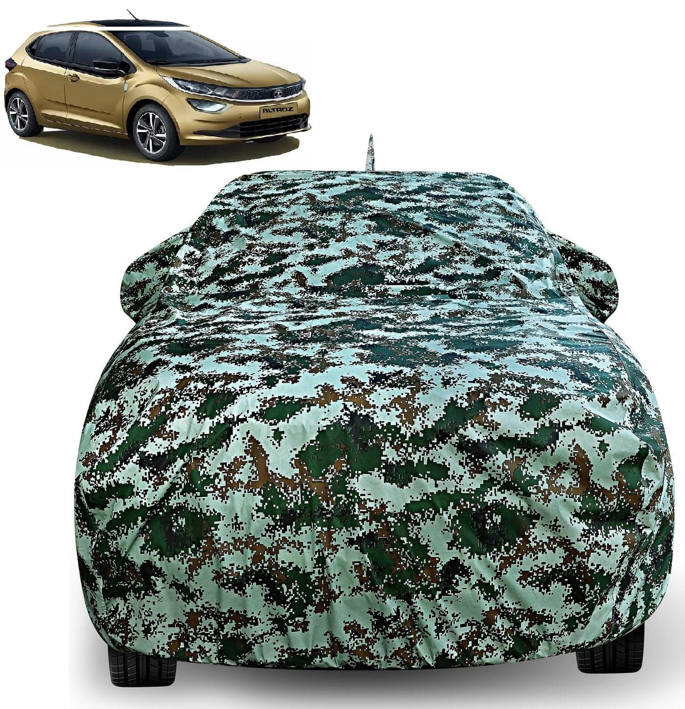 Auto Hub Waterproof Car Cover Compatible with Tata Altroz with Front Antenna & Mirror Pocket, Soft Cotton Lining, Waterproof Altroz Car Cover- (Forest,Multicolor)