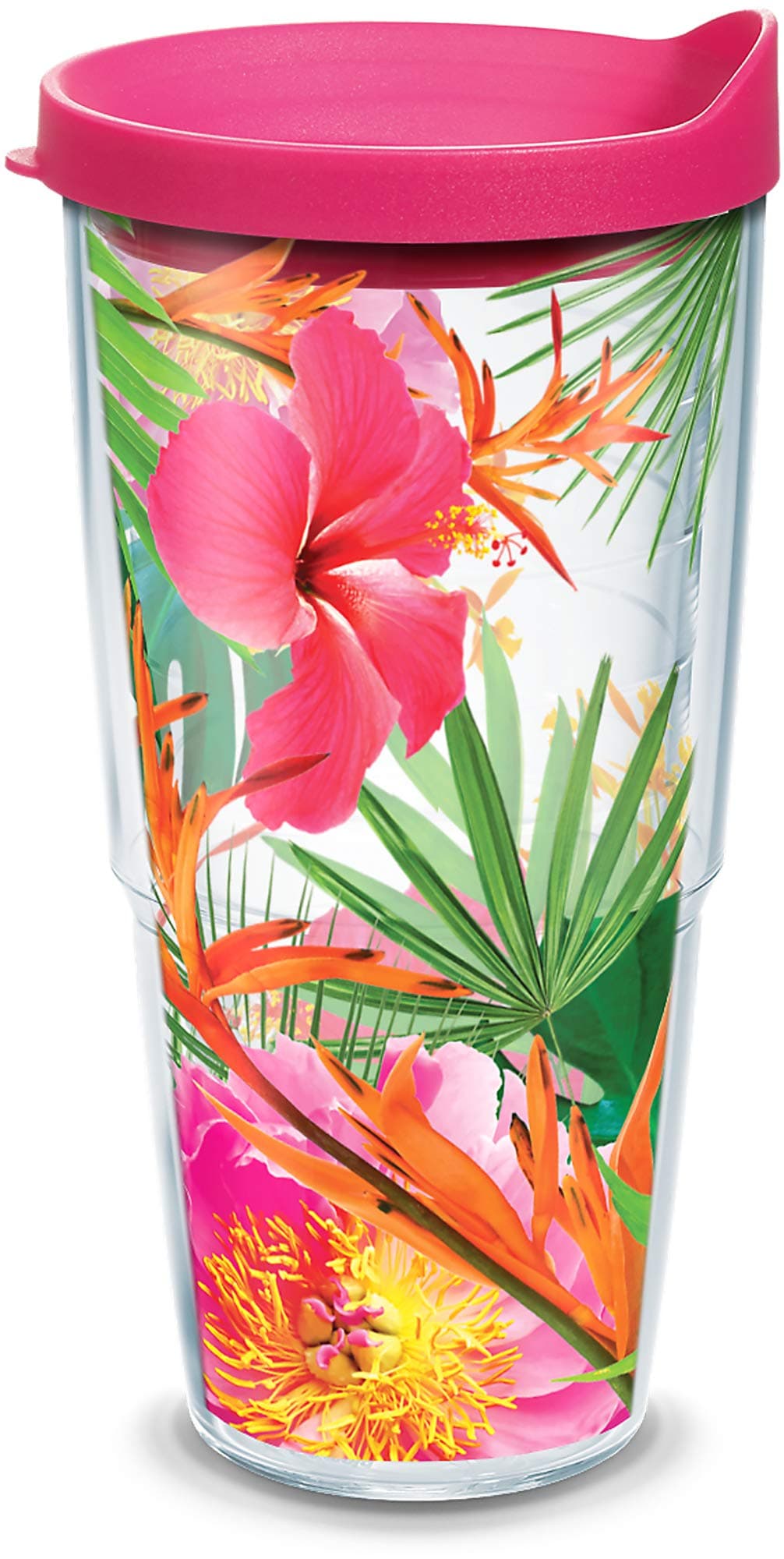 Tervis Tropical Hibiscus Photo Made in USA Double Walled Insulated Tumbler Travel Cup Keeps Drinks Cold Hot 24oz Clear