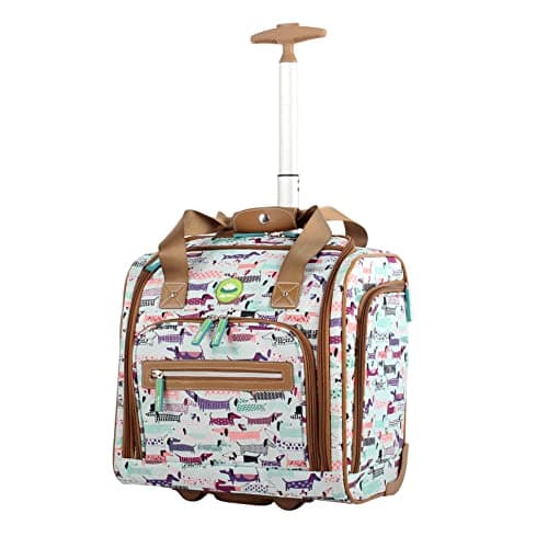 Lily Bloom Designer 15 Inch Carry On - Weekender Overnight Business Travel Luggage - Lightweight 2- Roller Wheels Suitcase - Under Seat Rolling Bag for Women (Totally Paw Some, One Size)
