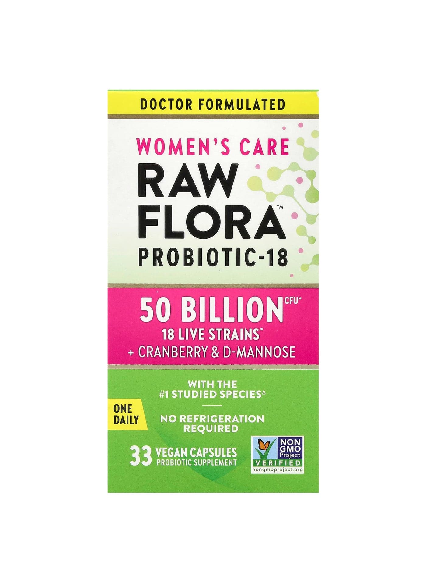Women's Care, Raw Flora™ Probiotic-18, 33 Vegan Capsules