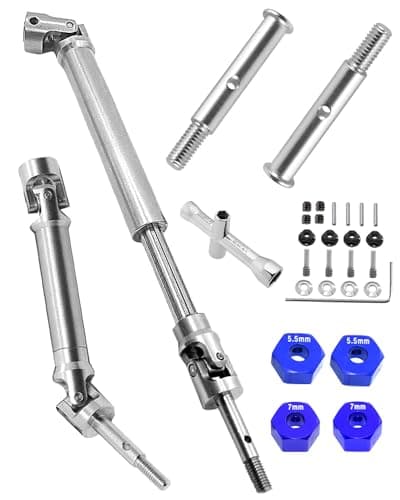 hopsupRC Stainless Steel Rear Drive Shaft CVD Front Axles Upgrades Part for 110 Slash 2WD VXLRustler 2WD VXLStampede 2WD VXLHoss 2WD VXL Upgrades More Powerful Silver