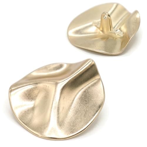Gold Metal Shank Buttons 3 Size Options 12 Pcs Wavy Irregular Metal Shank Buttons Large for Men Women Blazer Coat Uniform Shirt Suit and Jacket Sewing Craft DIY 133 Inch 34mm EM16401