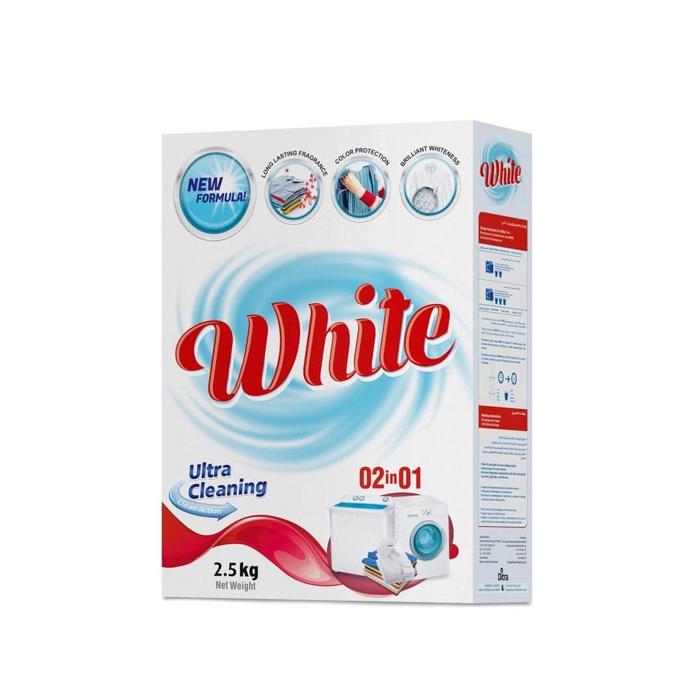WHITE DETERGENT POWDER 2in1 2.5KG