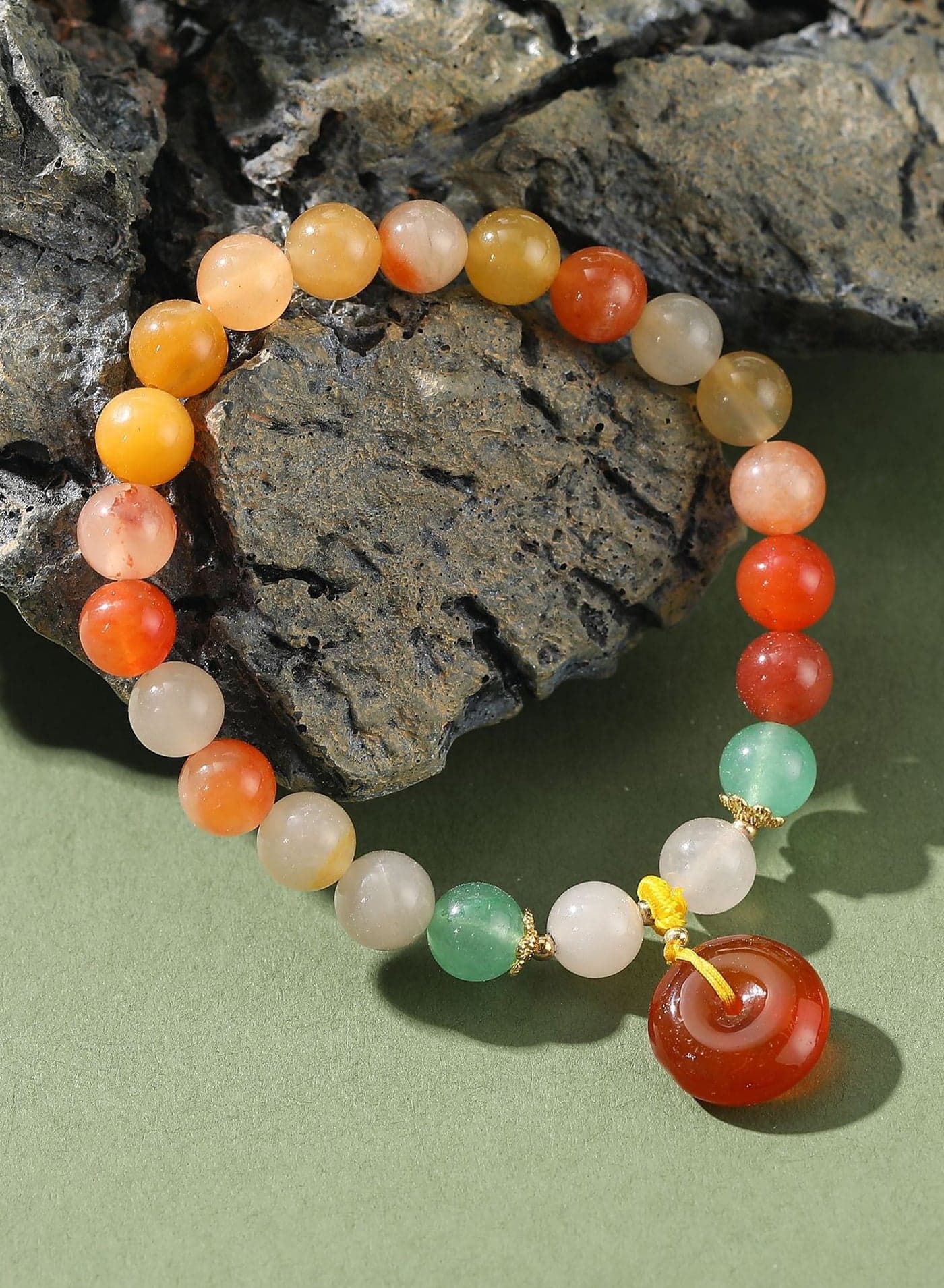 Natural Xinjiang Agate Bracelet Chinese Style Jade Crystal Beads Bracelet