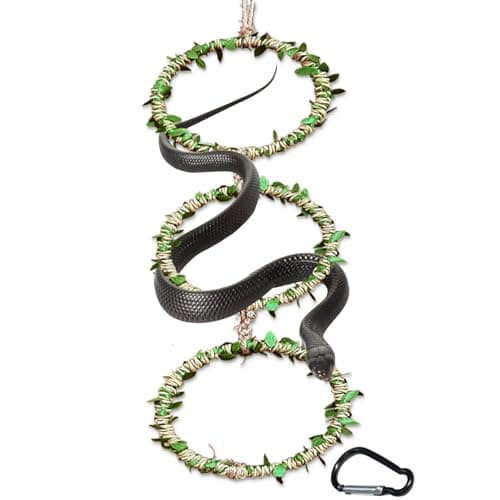 Snake Climbing Rings for Ball Python- Enclosure Accessories – Reptile Habitat Decor, Climbing Branches & Bedding for Ball Python, for Corn Snake Enhancement Ring Toys