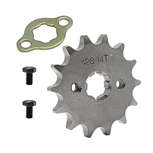 Saihisday 428 Chain Sprocket 14T 17mm Front Engine Sprocket Compatible with 50cc 70cc 110cc 125cc 140cc 160cc ATV Dirt Bike Quad TaoTao Roketa Sunl (14T, 17mm)