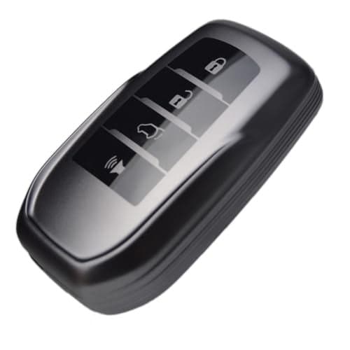 Sleek Metallic Silver Black(Titanium) Key Fob Cover for Toyota Land Cruiser Venza RAV4 4Runner Corolla Se Grand Highlander Tundra Crown 2022+ Tacoma Trailhunter TRD SR5 bZ4X Corolla Camry XSE SE