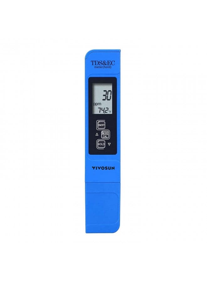VIVOSUN TDS Tester 3-in-1 TDS EC & Temperature Meter Ultrahigh Accuracy Digital Water Quality TDS Tester (Blue)