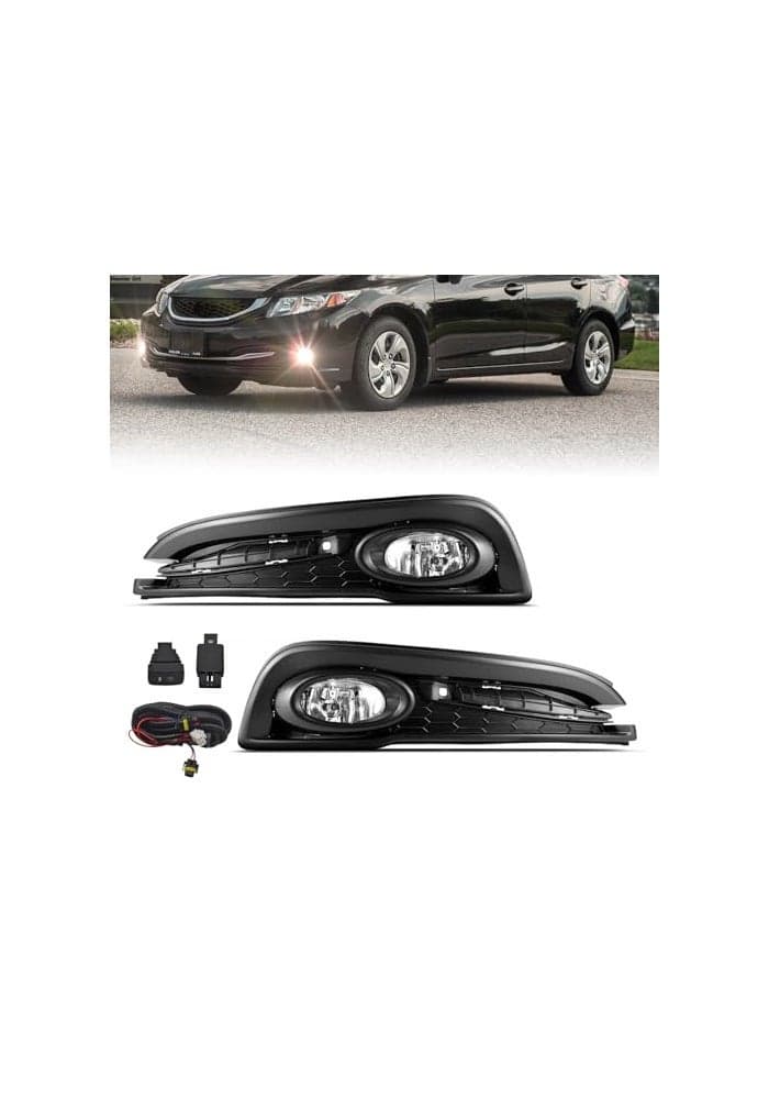Shocklight Fog Lights Compatible with 2013 2014 2015 Honda Civic Front Fog Lamps Driving With Harness and Switch 1Pair of Fog Lights