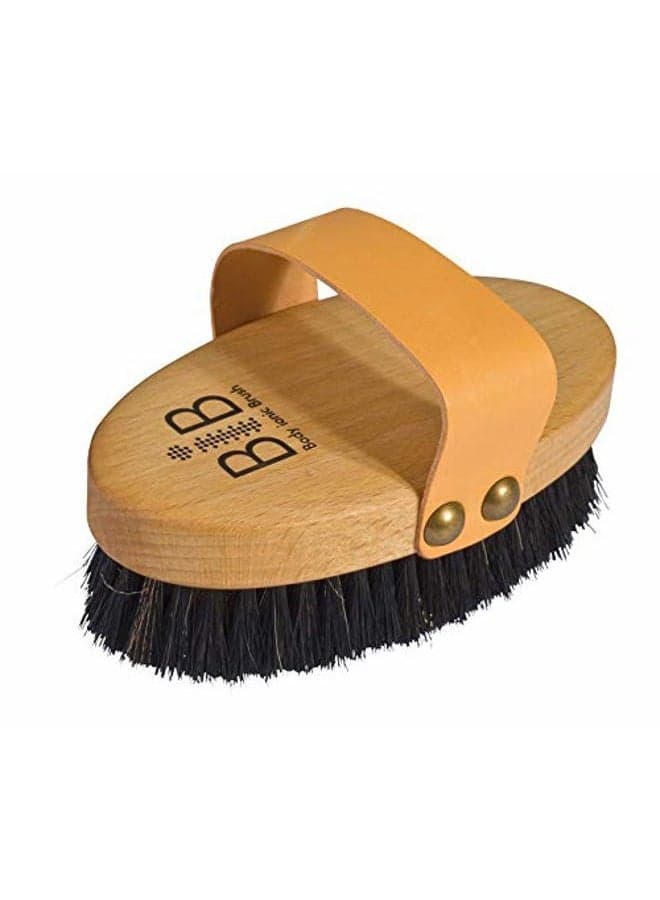 Redecker Fine Bronze Wire/Horsehair Massage Brush Body Ionic with Oiled Beechwood Handle, 5-3/8-Inches