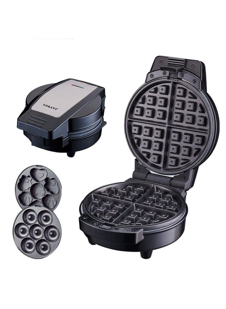 3-in-1 Sandwich Maker Donut Cake Maker Multi-Function Electric Griddle Home Breakfast Machine Easy Clean, Quick Heat, Non-Stick Versatile Food Preparation