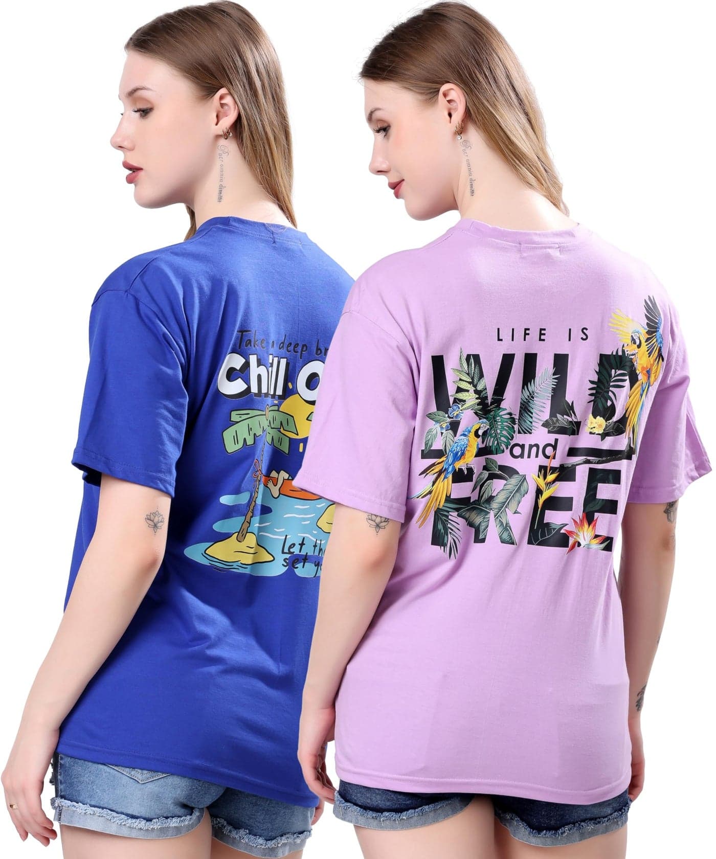 London Hills Women Oversized Tshirt || Oversized Tshirt for Woman Lavender_Blue