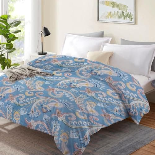 RD TREND® Glace Cotton Duvet Cover Double Bed King Size, Duvet Cover II Razai Cover II Quilt Cover for Double Bed with Zipper 90 x 100 Inches (Ambi-Blue)