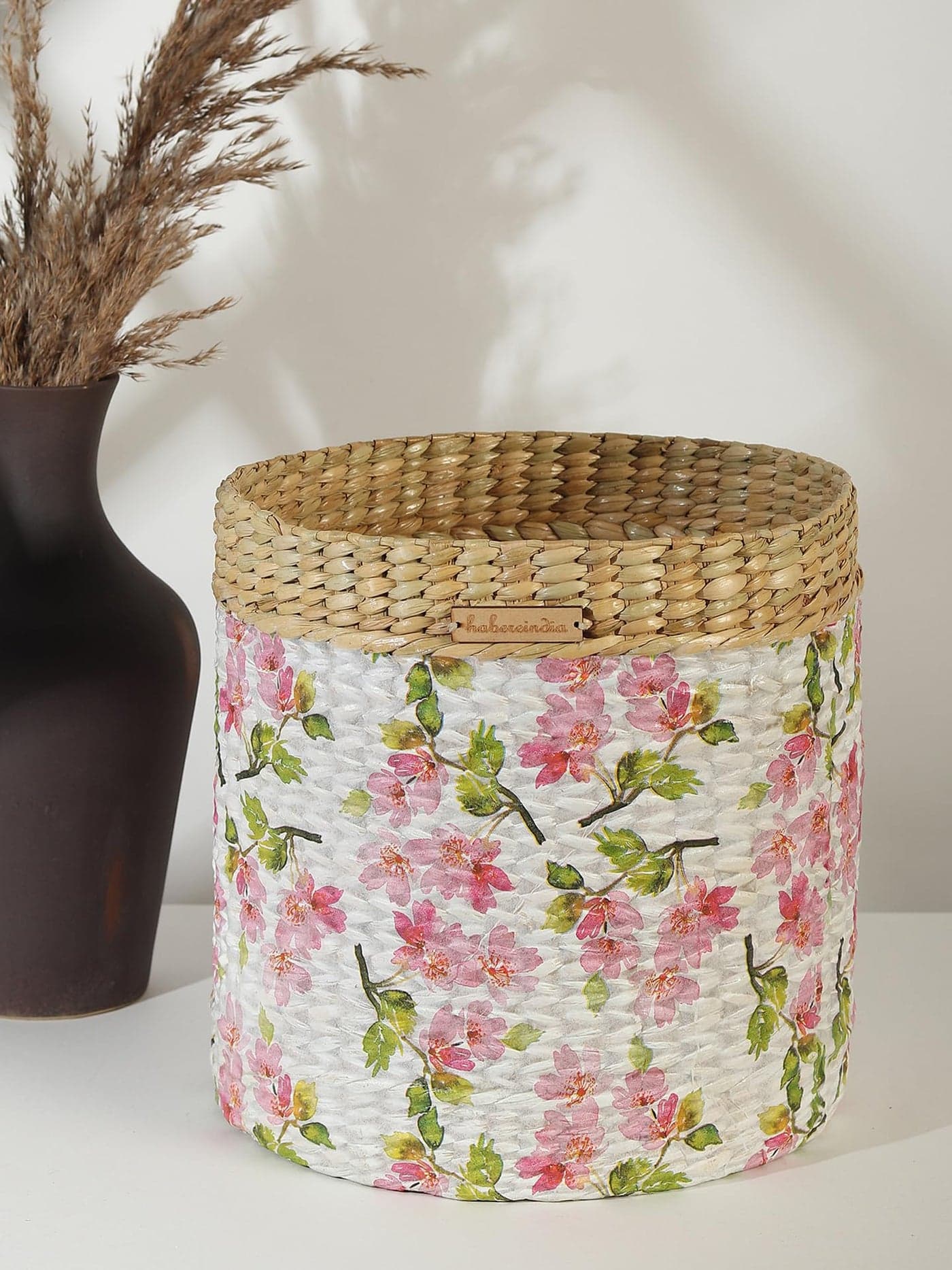 Habere India-All the Cultures Fabricating India Jute Planter | Jute Plant Cover | Storage Basket | Toy Basket | Shelf Decor Baskets (Design 01)