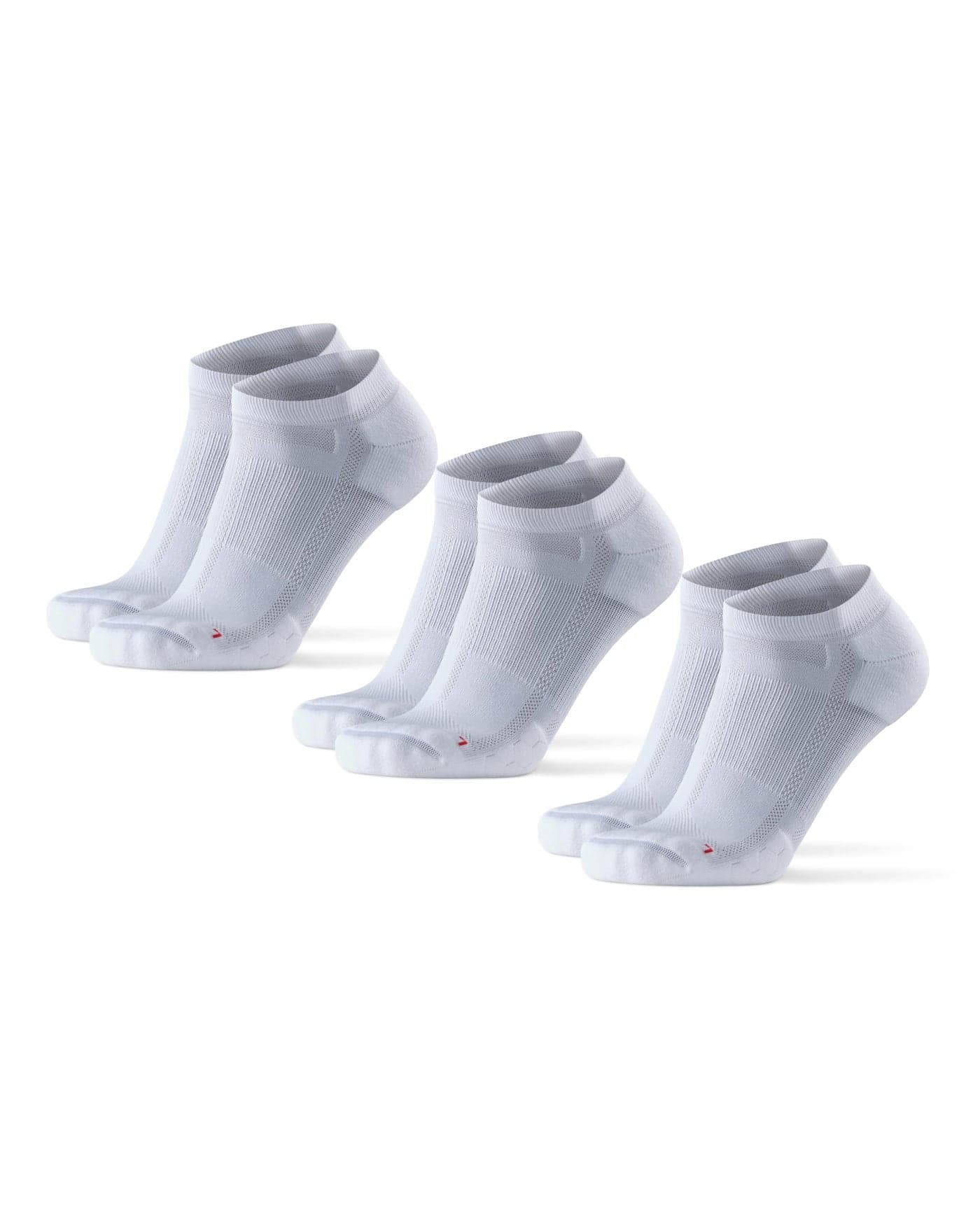 DANISH ENDURANCE Ankle Running Socks for Men Women, Anti Blister, Cycling, Fitness, White, Large