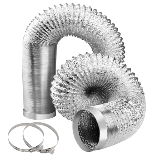 4Inch Dryer Vent Hose 10FT Flexible Aluminum Duct with 2 Clamps HeavyDuty Four Layer Protection for HVAC Ventilation and Exhaust