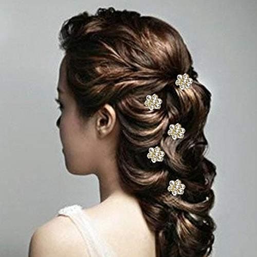 Rapidsflow® Hair Bun Pin Fancy Juda Pins with crystal rhinestone for Women and Girls Set Of 12 pins